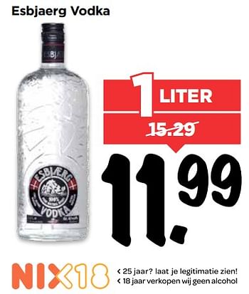 Aanbiedingen Esbjaerg vodka - Esbjaerg - Geldig van 13/08/2017 tot 19/08/2017 bij Vomar