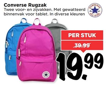 Aanbiedingen Converse rugzak - Converse - Geldig van 13/08/2017 tot 19/08/2017 bij Vomar