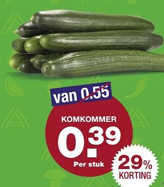 Aanbiedingen Komkommer - Huismerk - Aldi - Geldig van 13/08/2017 tot 20/08/2017 bij Aldi