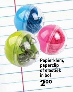 Aanbiedingen Papierklem, paperclip of elastiek in bol - Huismerk-Bruna - Geldig van 10/08/2017 tot 10/09/2017 bij Bruna