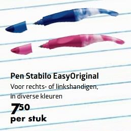 Aanbiedingen Pen stabilo easyoriginal - Stabilo - Geldig van 10/08/2017 tot 10/09/2017 bij Bruna