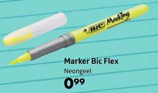 Aanbiedingen Marker bic flex neongeel - BIC - Geldig van 10/08/2017 tot 10/09/2017 bij Bruna