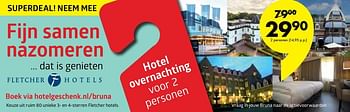 Aanbiedingen Hotel overnachting - Huismerk-Bruna - Geldig van 10/08/2017 tot 10/09/2017 bij Bruna