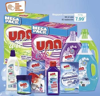 Aanbiedingen Megapack wasmiddel - Una - Geldig van 13/08/2017 tot 20/08/2017 bij Aldi