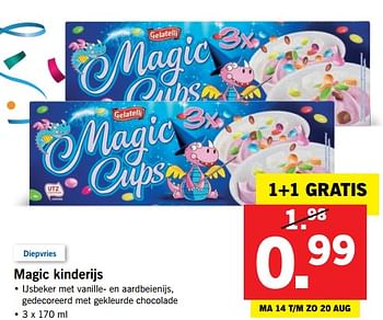 Aanbiedingen Magic kinderijs - Gelatelli - Geldig van 13/08/2017 tot 20/08/2017 bij Lidl