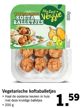 Aanbiedingen Vegetarische koftaballetjes - My Best Veggie - Geldig van 13/08/2017 tot 20/08/2017 bij Lidl
