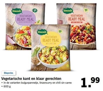 Aanbiedingen Vegetarische kant en klaar gerechten - Vemondo - Geldig van 13/08/2017 tot 20/08/2017 bij Lidl