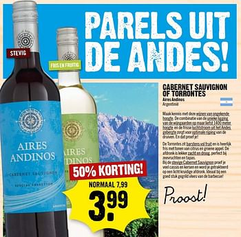 Aanbiedingen Cabernet sauvignon of torrontes - Witte wijnen - Geldig van 13/08/2017 tot 19/08/2017 bij Dirk III