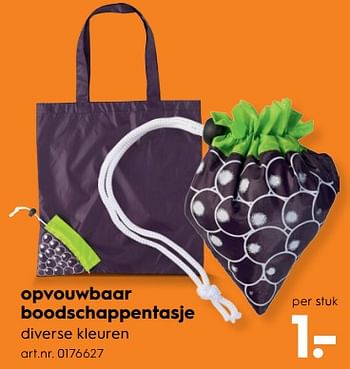 Aanbiedingen Opvouwbaar boodschappentasje - Huismerk - Blokker - Geldig van 12/08/2017 tot 23/08/2017 bij Blokker