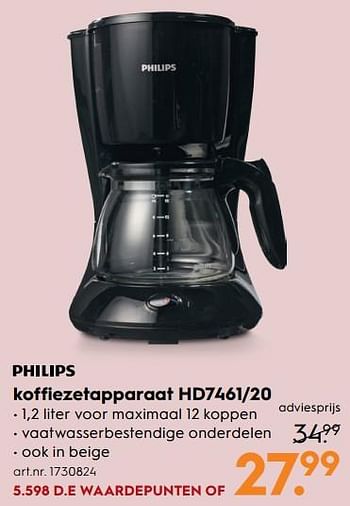 Aanbiedingen Philips koffiezetapparaat hd7461-20 - Philips - Geldig van 12/08/2017 tot 23/08/2017 bij Blokker
