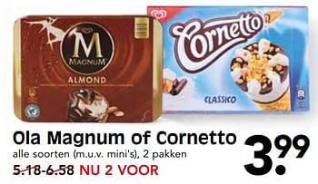 Aanbiedingen Ola magnum of cornetto - Ola - Geldig van 13/08/2017 tot 19/08/2017 bij Em-té