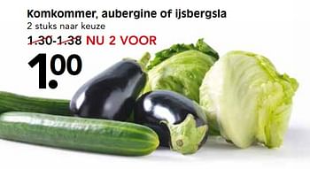 Aanbiedingen Komkommer, aubergine of ijsbergsla - Huismerk - Em-té - Geldig van 13/08/2017 tot 19/08/2017 bij Em-té