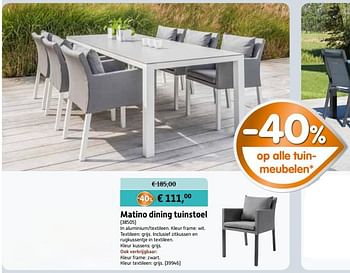 Aanbiedingen Matino dining tuinstoel - Bristol - Geldig van 02/08/2017 tot 02/09/2017 bij Overstock