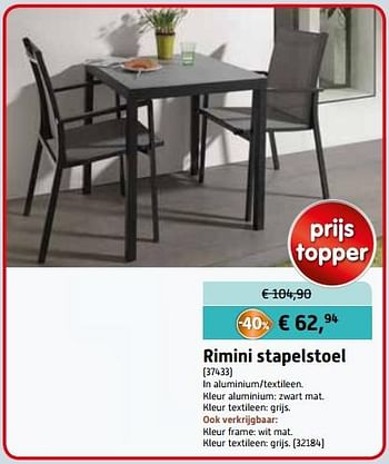 Aanbiedingen Rimini stapelstoel - Bristol - Geldig van 02/08/2017 tot 02/09/2017 bij Overstock