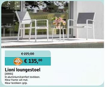 Aanbiedingen Lioni loungestoel - Bristol - Geldig van 02/08/2017 tot 02/09/2017 bij Overstock