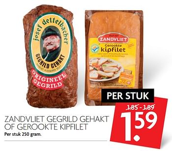 Aanbiedingen Zandvliet gegrild gehakt of gerookte kipfilet - Zandvliet - Geldig van 13/08/2017 tot 19/08/2017 bij Deka Markt