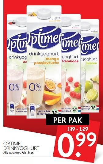 Aanbiedingen Optimel drinkyoghurt - Optimel - Geldig van 13/08/2017 tot 19/08/2017 bij Deka Markt