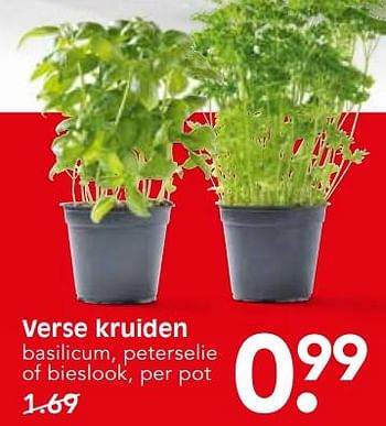 Aanbiedingen Verse kruiden basilicum, peterselie of bieslook - Huismerk - Em-té - Geldig van 13/08/2017 tot 19/08/2017 bij Em-té