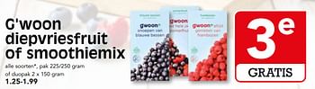 Aanbiedingen G`woon diepvriesfruit of smoothiemix - Gâ€™woon - Geldig van 13/08/2017 tot 19/08/2017 bij Em-té