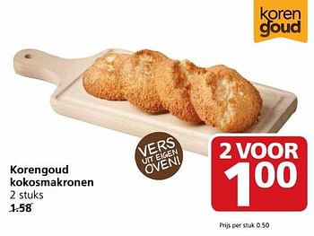 Aanbiedingen Korengoud kokosmakronen - Korengoud - Geldig van 14/08/2017 tot 20/08/2017 bij Jan Linders