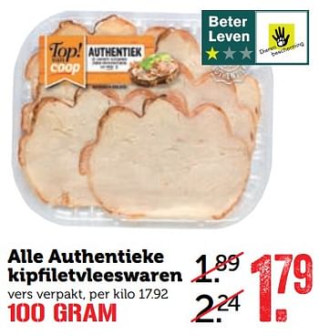 Aanbiedingen Alle authentieke kipfiletvleeswaren - Huismerk - Coop - Geldig van 14/08/2017 tot 20/08/2017 bij Coop