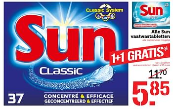 Aanbiedingen Alle sun vaatwastabletten - Sun - Geldig van 14/08/2017 tot 20/08/2017 bij Coop