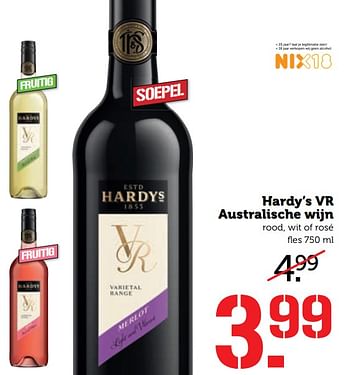 Aanbiedingen Hardy`s vr australische wijn - Rode wijnen - Geldig van 14/08/2017 tot 20/08/2017 bij Coop