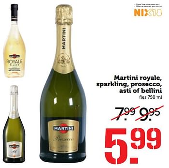 Aanbiedingen Martini royale, sparkling, prosecco, asti of bellini - Martini - Geldig van 14/08/2017 tot 20/08/2017 bij Coop