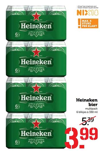 Aanbiedingen Heineken bier - Heineken - Geldig van 14/08/2017 tot 20/08/2017 bij Coop