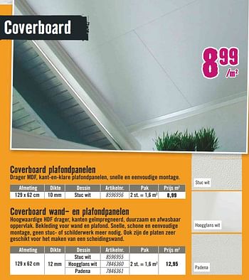 Aanbiedingen Coverboard plafondpanelen - Huismerk Hornbach - Geldig van 14/08/2017 tot 27/08/2017 bij Hornbach