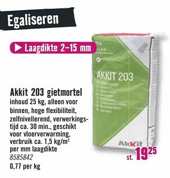 Aanbiedingen Akkit 203 gietmortel - Akkit - Geldig van 14/08/2017 tot 27/08/2017 bij Hornbach