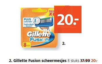 Aanbiedingen Gillette fusion scheermesjes - Gillette - Geldig van 14/08/2017 tot 27/08/2017 bij Etos