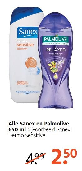Aanbiedingen Alle sanex en palmolive - Palmolive - Geldig van 14/08/2017 tot 27/08/2017 bij Etos