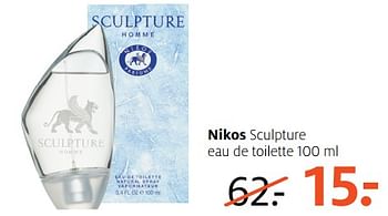 Aanbiedingen Nikos sculpture eau de toilette - Nikos - Geldig van 14/08/2017 tot 27/08/2017 bij Etos