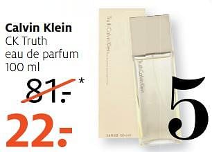 Aanbiedingen Calvin klein ck truth eau de parfum - Calvin Klein - Geldig van 14/08/2017 tot 27/08/2017 bij Etos