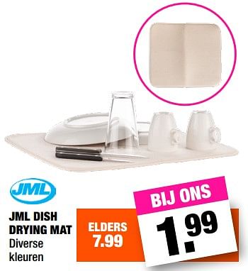 Aanbiedingen Jml dish drying mat - JML - Geldig van 14/08/2017 tot 27/08/2017 bij Big Bazar