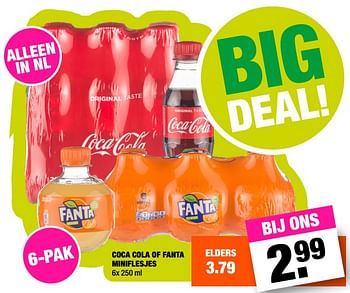 Aanbiedingen Coca cola of fanta miniflesjes - Huismerk - Big Bazar - Geldig van 14/08/2017 tot 27/08/2017 bij Big Bazar