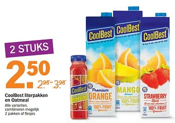 Aanbiedingen Coolbest literpakken en oatmeal - Coolbest - Geldig van 14/08/2017 tot 20/08/2017 bij Albert Heijn