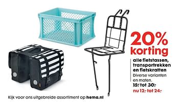 Aanbiedingen Alle fietstassen, transportrekken en fietskratten - Huismerk - Hema - Geldig van 14/08/2017 tot 27/08/2017 bij Hema