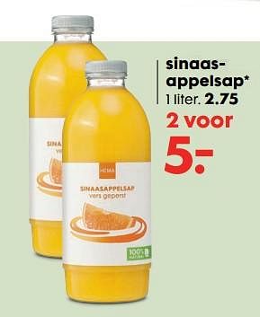Aanbiedingen Sinaasappelsap - Huismerk - Hema - Geldig van 14/08/2017 tot 27/08/2017 bij Hema