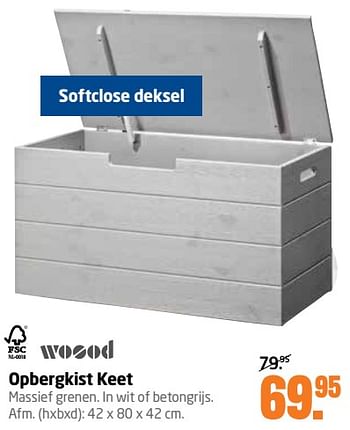 Aanbiedingen Opbergkist keet - Woood - Geldig van 14/08/2017 tot 27/08/2017 bij Formido