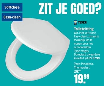 Aanbiedingen Toiletzitting pasadena - Tiger - Geldig van 14/08/2017 tot 27/08/2017 bij Formido