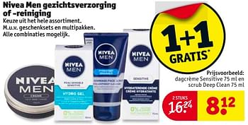 Aanbiedingen Dagcrème sensitive en scrub deep clean - Nivea - Geldig van 15/08/2017 tot 20/08/2017 bij Kruidvat