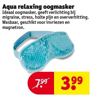 Aanbiedingen Aqua relaxing oogmasker - Huismerk - Kruidvat - Geldig van 15/08/2017 tot 20/08/2017 bij Kruidvat