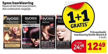 Aanbiedingen Haarkleuring donker blond 6.8 - Syoss - Geldig van 15/08/2017 tot 20/08/2017 bij Kruidvat