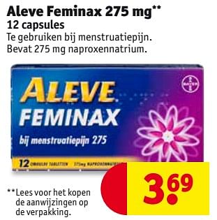 Aanbiedingen Aleve feminax 275 mg - Aleve - Geldig van 15/08/2017 tot 20/08/2017 bij Kruidvat