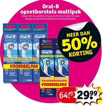 Aanbiedingen Oral-b opzetborstels multipak - Oral-B - Geldig van 15/08/2017 tot 20/08/2017 bij Kruidvat