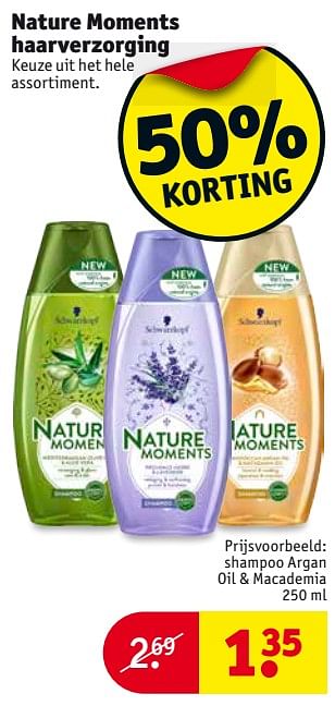 Aanbiedingen Shampoo argan oil + macademia - Nature Moments - Geldig van 15/08/2017 tot 20/08/2017 bij Kruidvat