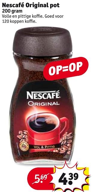 Aanbiedingen Nescafé original pot - Nescafe - Geldig van 15/08/2017 tot 20/08/2017 bij Kruidvat