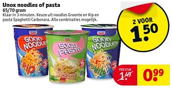 Aanbiedingen Unox noodles of pasta - Unox - Geldig van 15/08/2017 tot 20/08/2017 bij Kruidvat